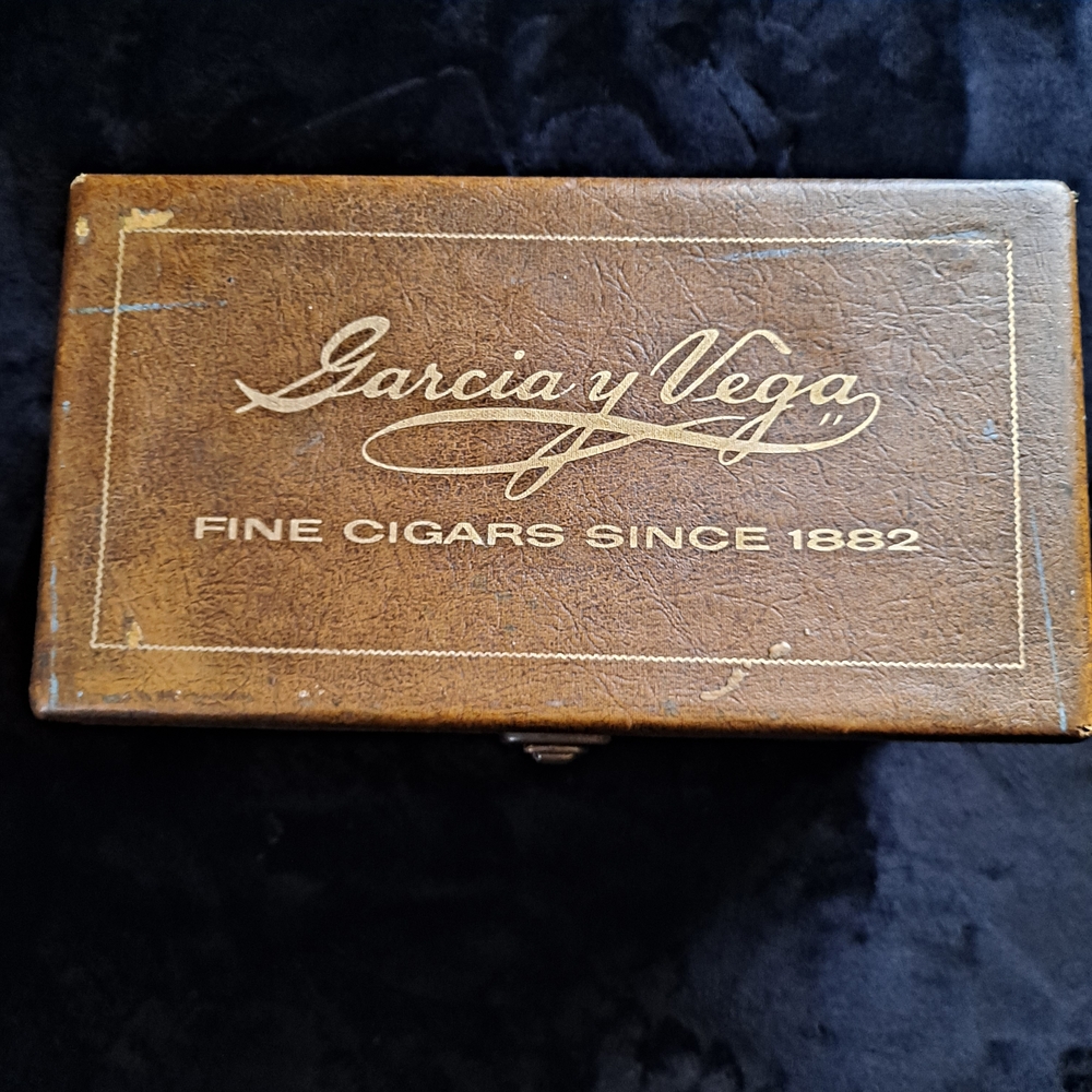 Brown Faux Leather Cigar Box